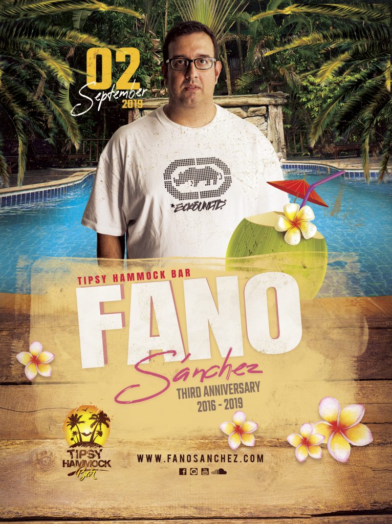 Cartel-3er-Aniversario-Fano-Sánchez-Tipsy-Hammock-Agosto-2019-web