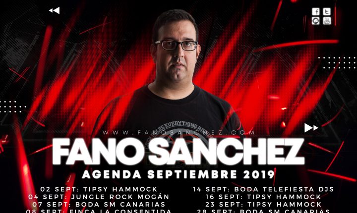 Fano Sánchez – Agenda Septiembre 2019