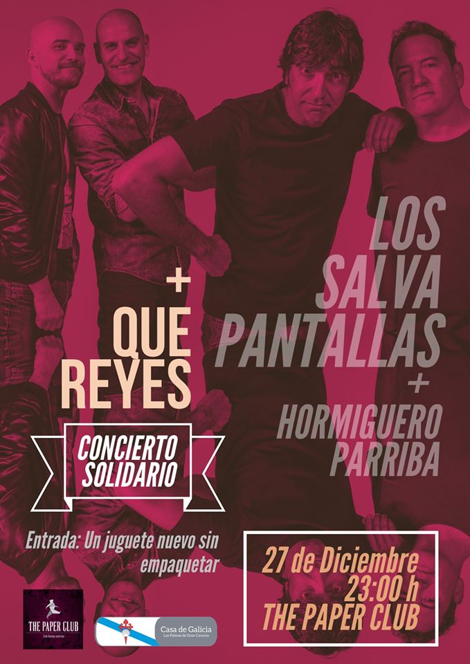 cartel concierto los salvapantallas the paper club 27 Diciembre 2019