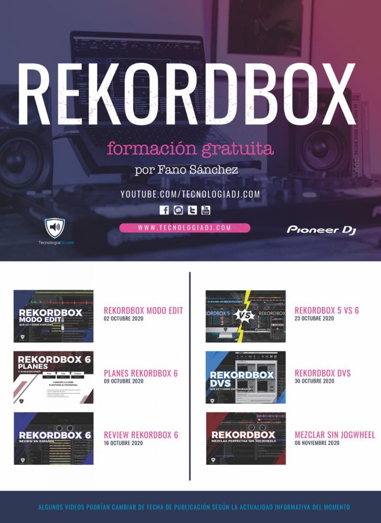 Cartel Videos Rekordbox Youtube TecnologiaDJ Septiembre 2020